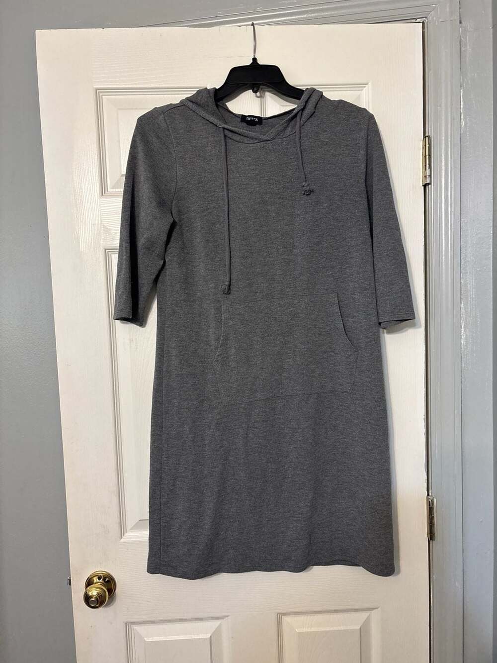 Tacera Grey Hooded Sweatshirt Dress Size S